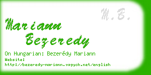 mariann bezeredy business card