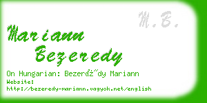 mariann bezeredy business card